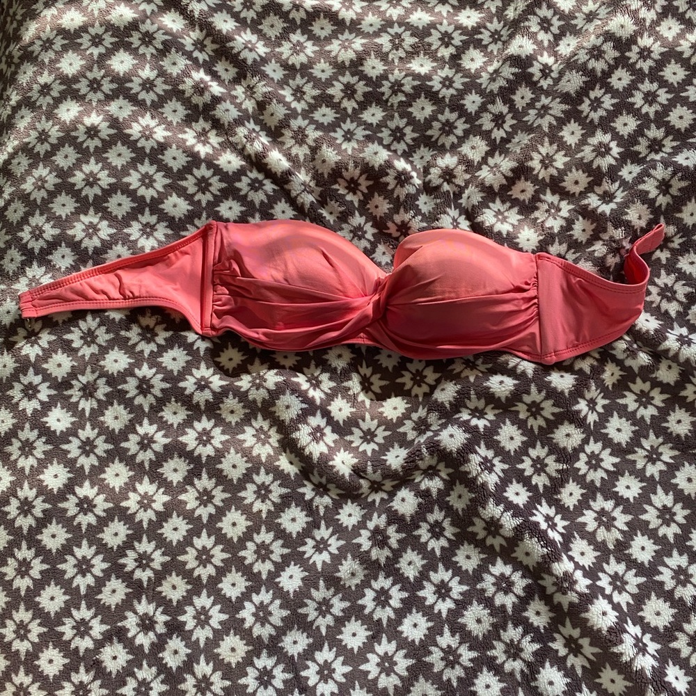 strapless pink bathing suit top
